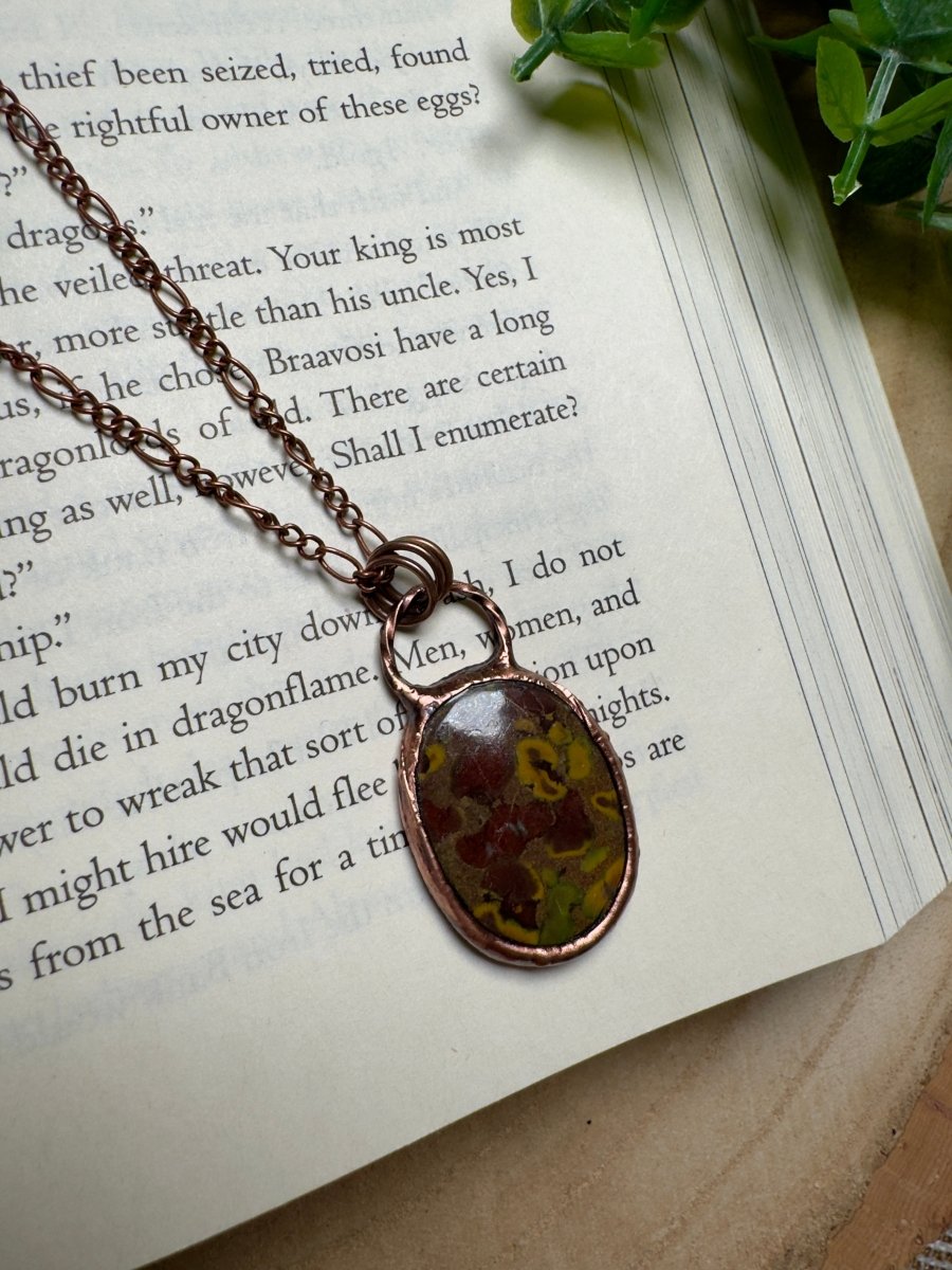 Jasper Necklace detail view by Copper Ashes