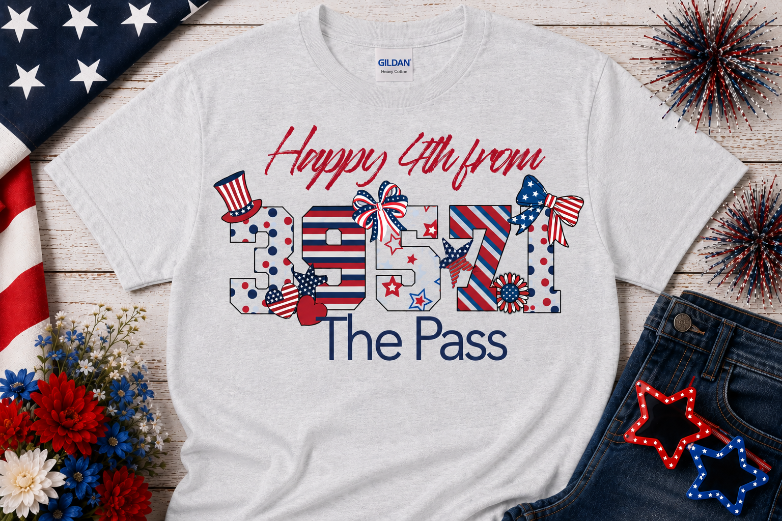 Patriotic Custom ZIP Code 4th of July Shirt