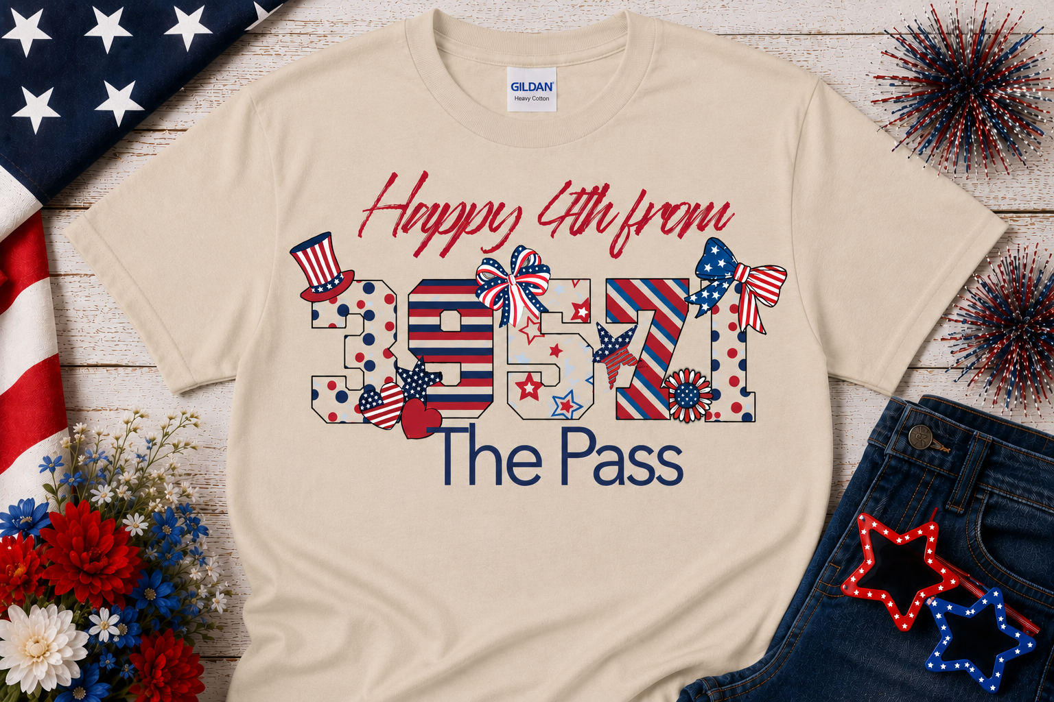 Patriotic Custom ZIP Code 4th of July Shirt