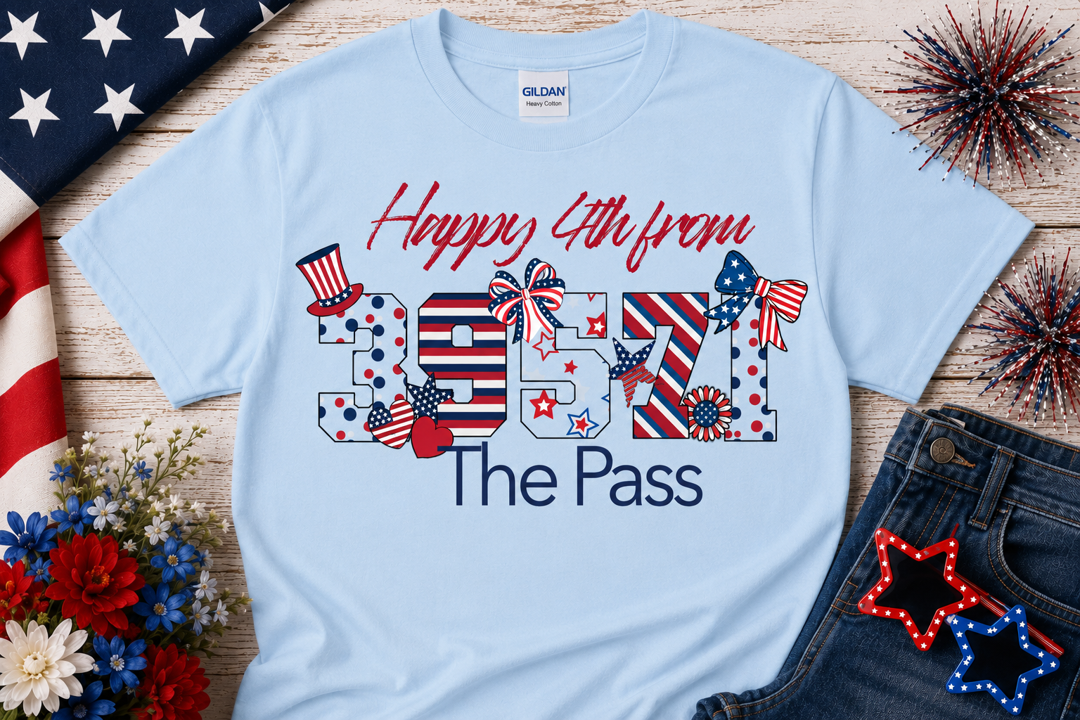 Patriotic Custom ZIP Code 4th of July Shirt