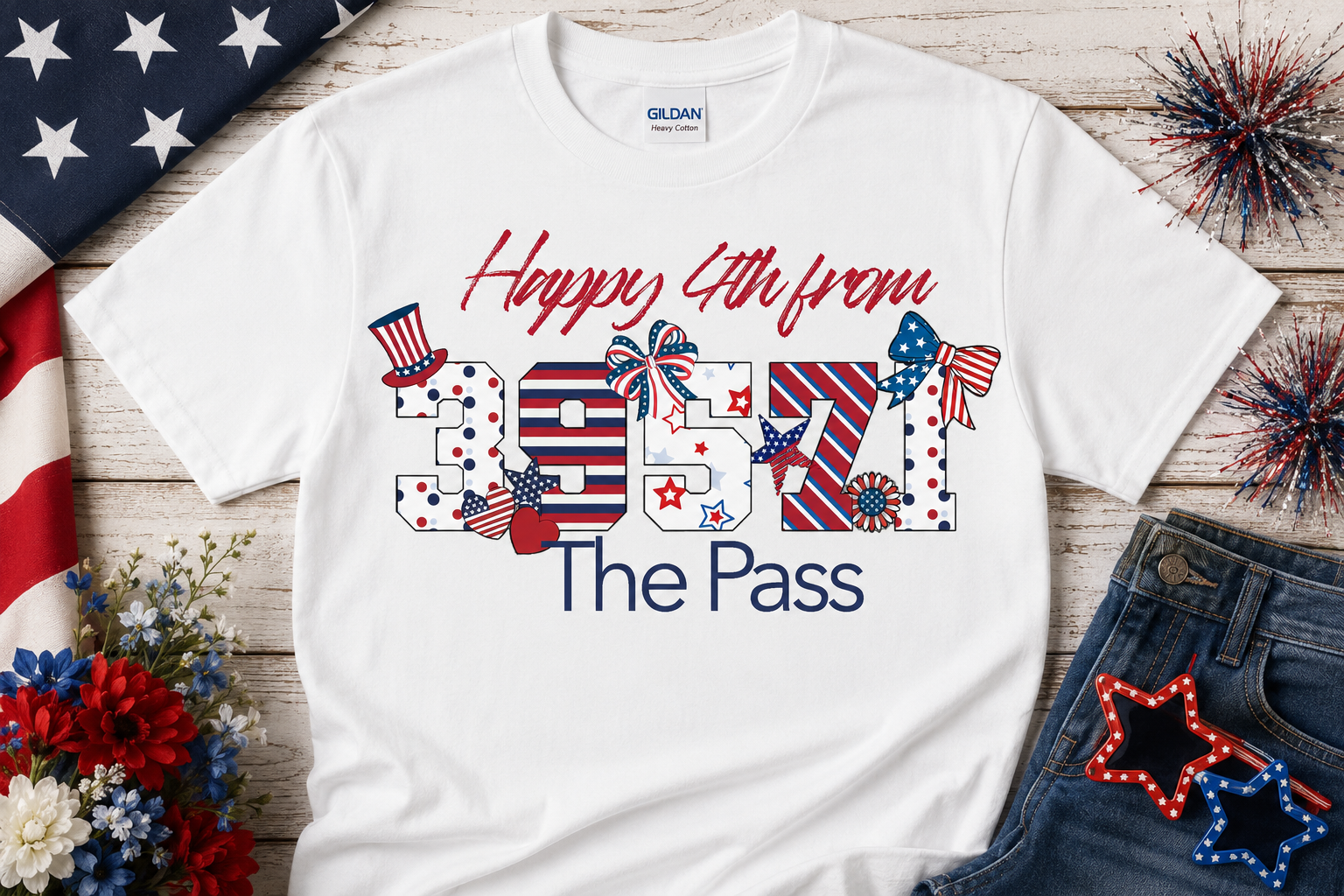 Patriotic Custom ZIP Code 4th of July Shirt