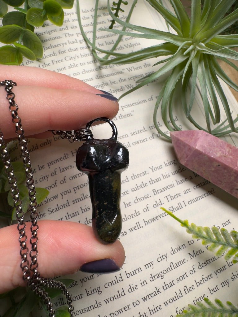 Kambaba Jasper Penis Necklace by Copper Ashes