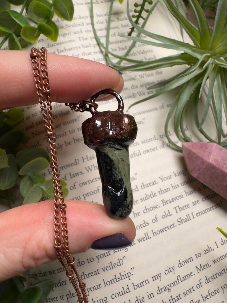 Kambaba Jasper Penis Necklace by Copper Ashes