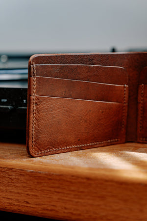Klein Wallet - Cognac by Loyal Stricklin, handmade leather goods detail photo 4