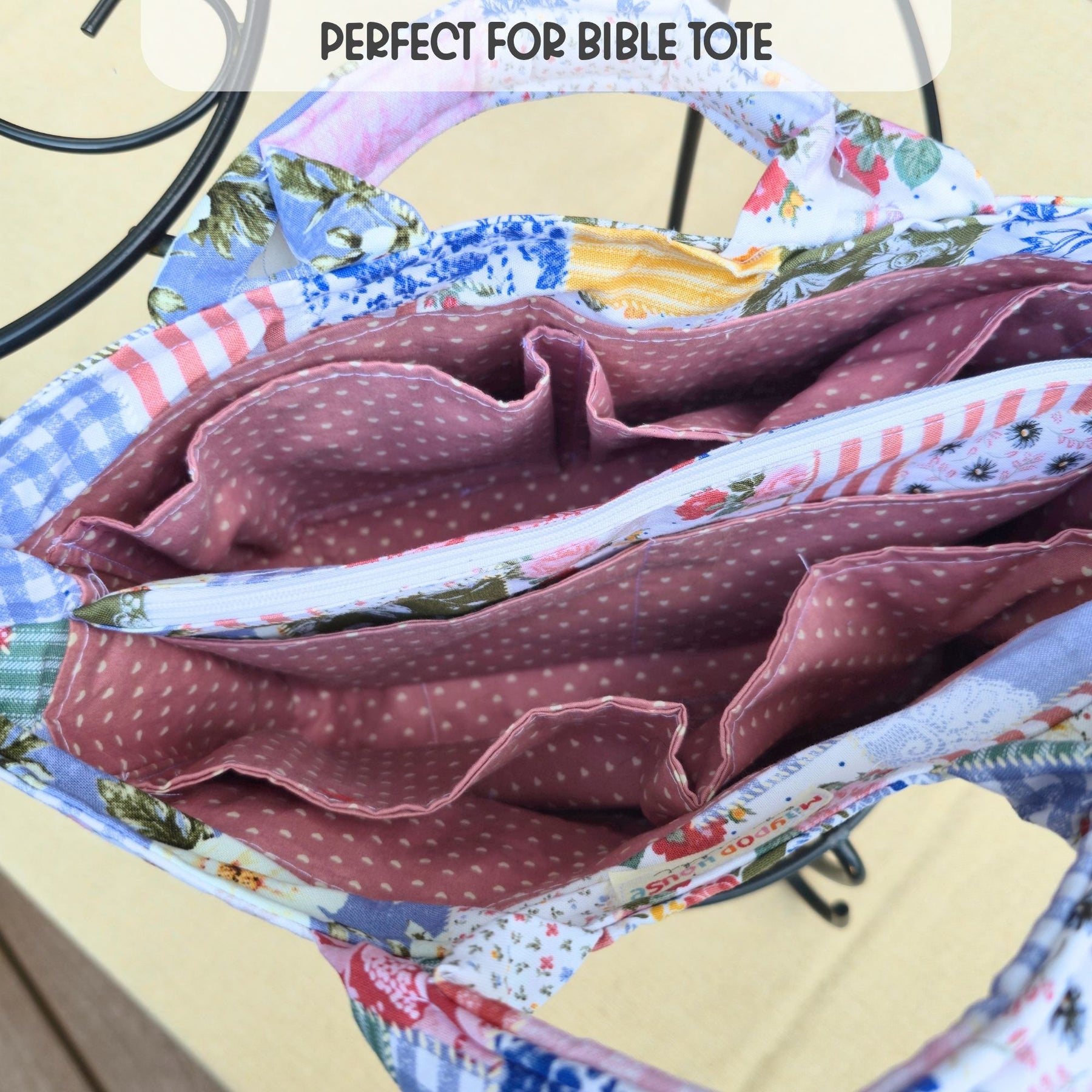 Detail view 4 of the Bible journaling organizer tote by Maypop House Designs