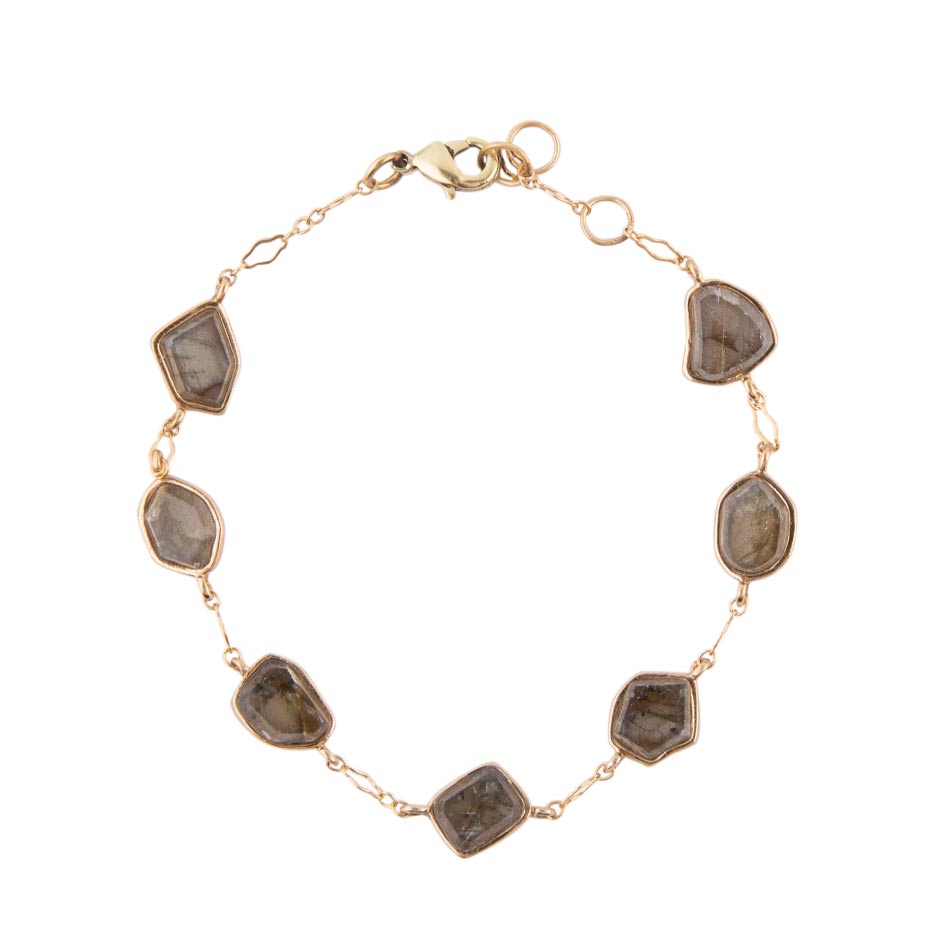 Labradorite and Bronze Line Bracelet by Barse Jewelry