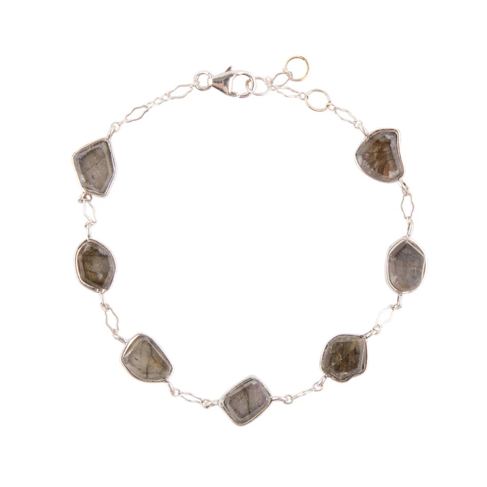 Labradorite and Sterling Silver Line Bracelet by Barse Jewelry