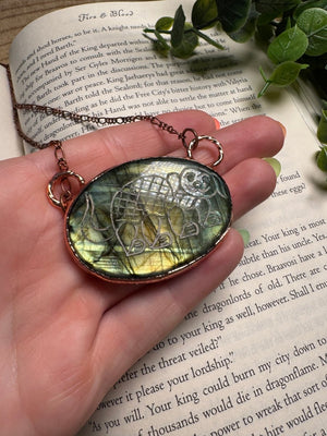Labradorite Dog Necklace by Copper Ashes