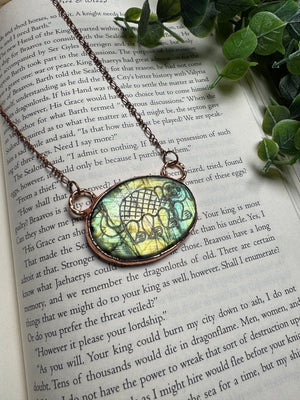 Labradorite Dog Necklace detail view by Copper Ashes