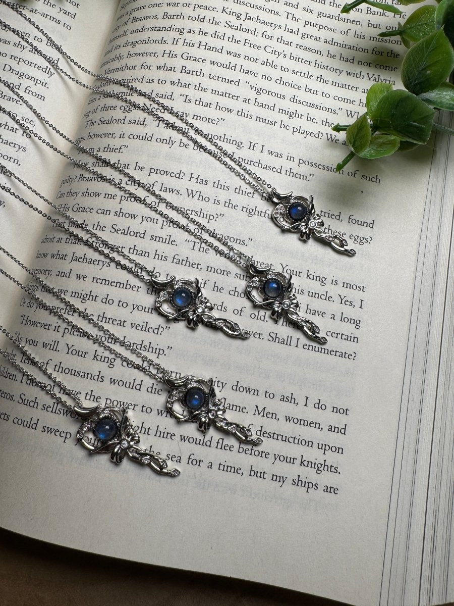 Labradorite Kawaii Bow Necklace Adjustable by Copper Ashes