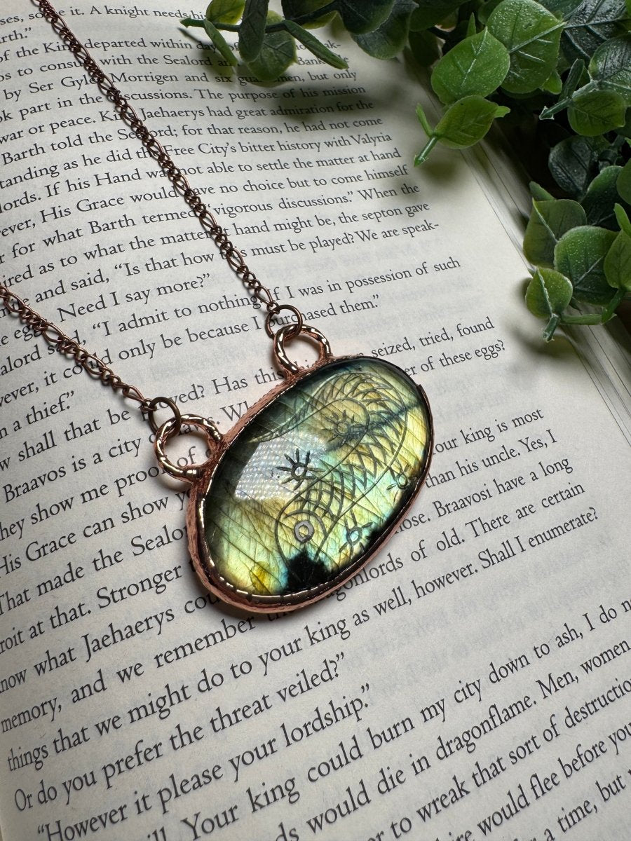 Labradorite Lizard Necklace by Copper Ashes