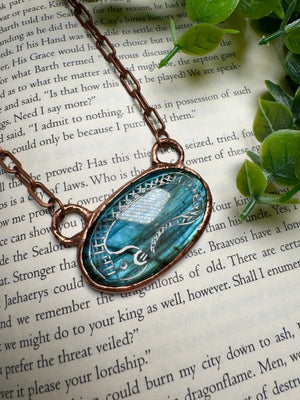 Labradorite Snake Necklace detail view by Copper Ashes