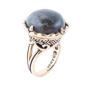 Black Labradorite and Golden Statement Ring by Barse Jewelry
