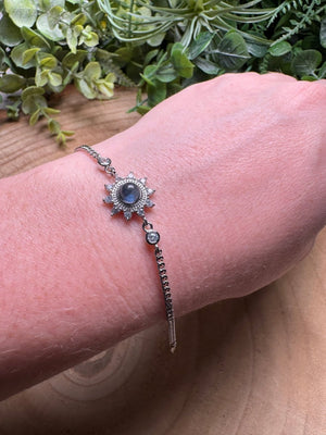 Labradorite Sun Bracelet detail view by Copper Ashes