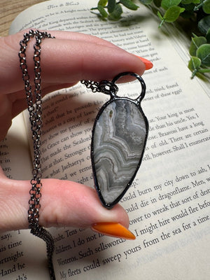 Lace Agate Necklace by Copper Ashes