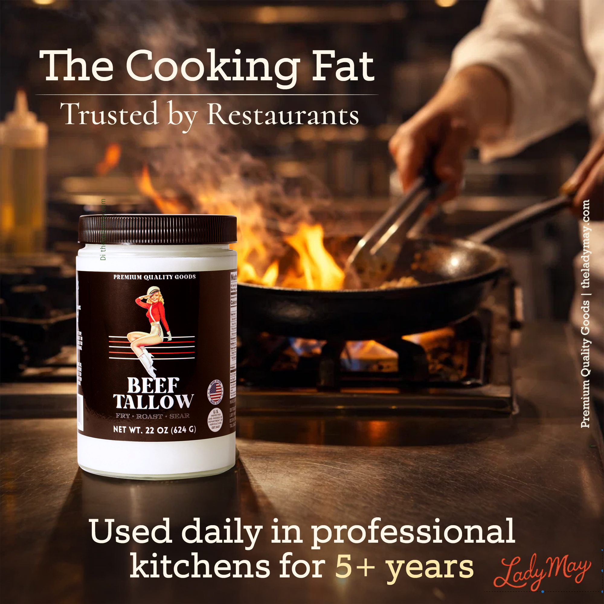 22oz Premium Grass-Fed Beef Tallow | Restaurant-Proven Cooking Fat | Seed Oil-Free by The Lady May, natural skincare detail photo 8