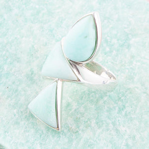Lahana Green Chrysoprase and Sterling Silver Statement Ring detail view by Barse Jewelry