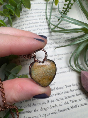 Landscape Jasper Heart Necklace by Copper Ashes