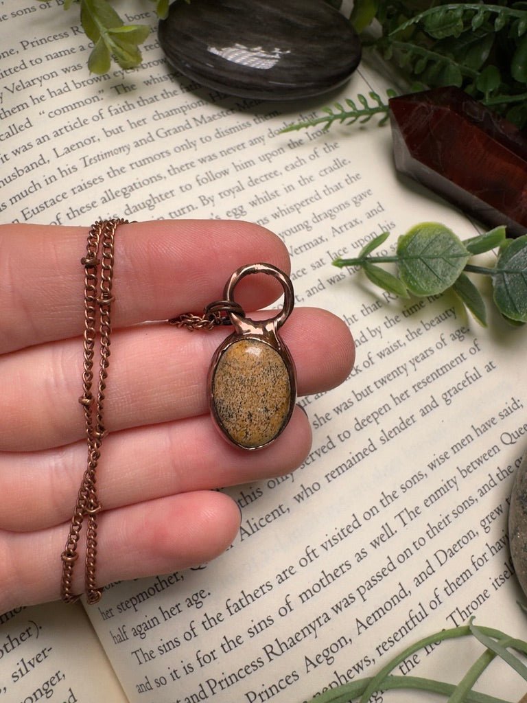 Landscape Jasper Necklace detail view by Copper Ashes