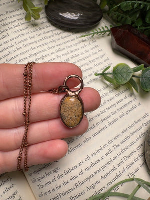 Landscape Jasper Necklace detail view by Copper Ashes