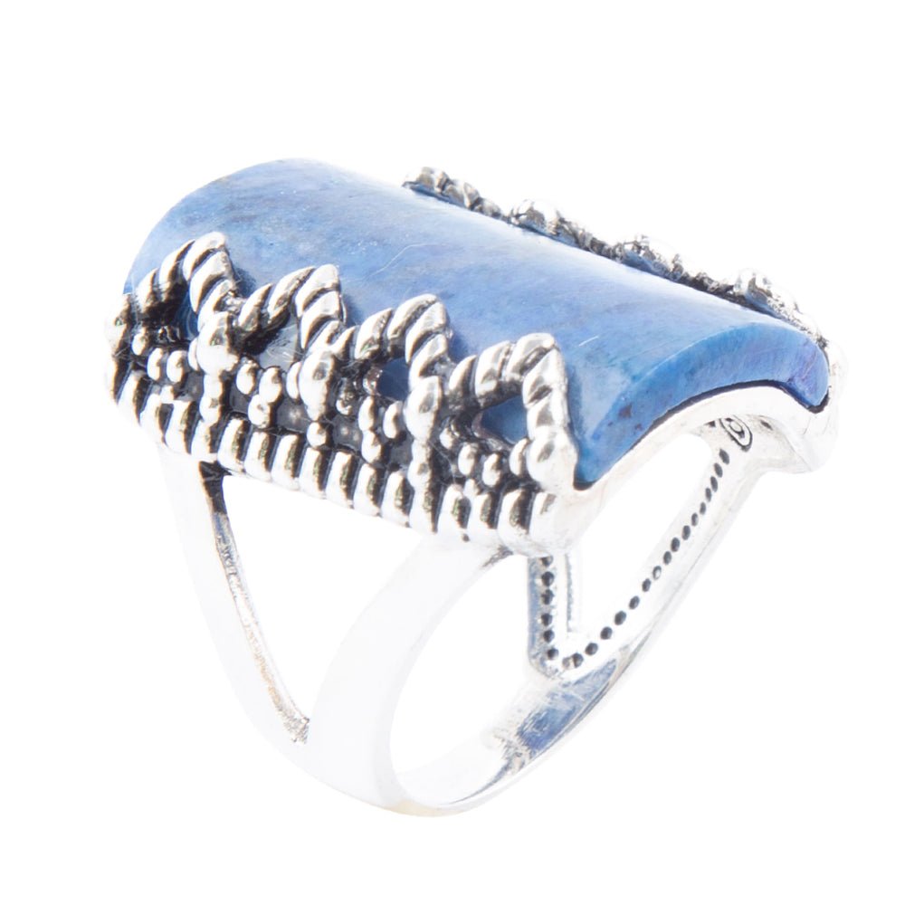 Blue Lapis Slice and Sterling Silver Ring by Barse Jewelry