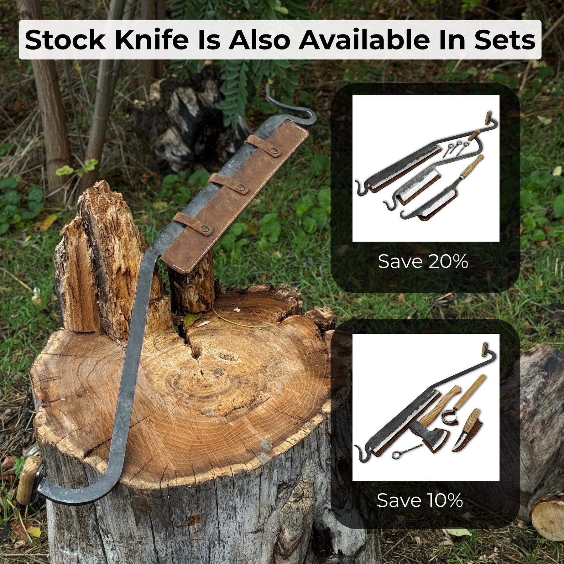 Large Stock Knife - Cloggers Knife detail view by Sharky Forged Steel Tools