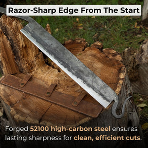 Large Stock Knife - Cloggers Knife detail view by Sharky Forged Steel Tools