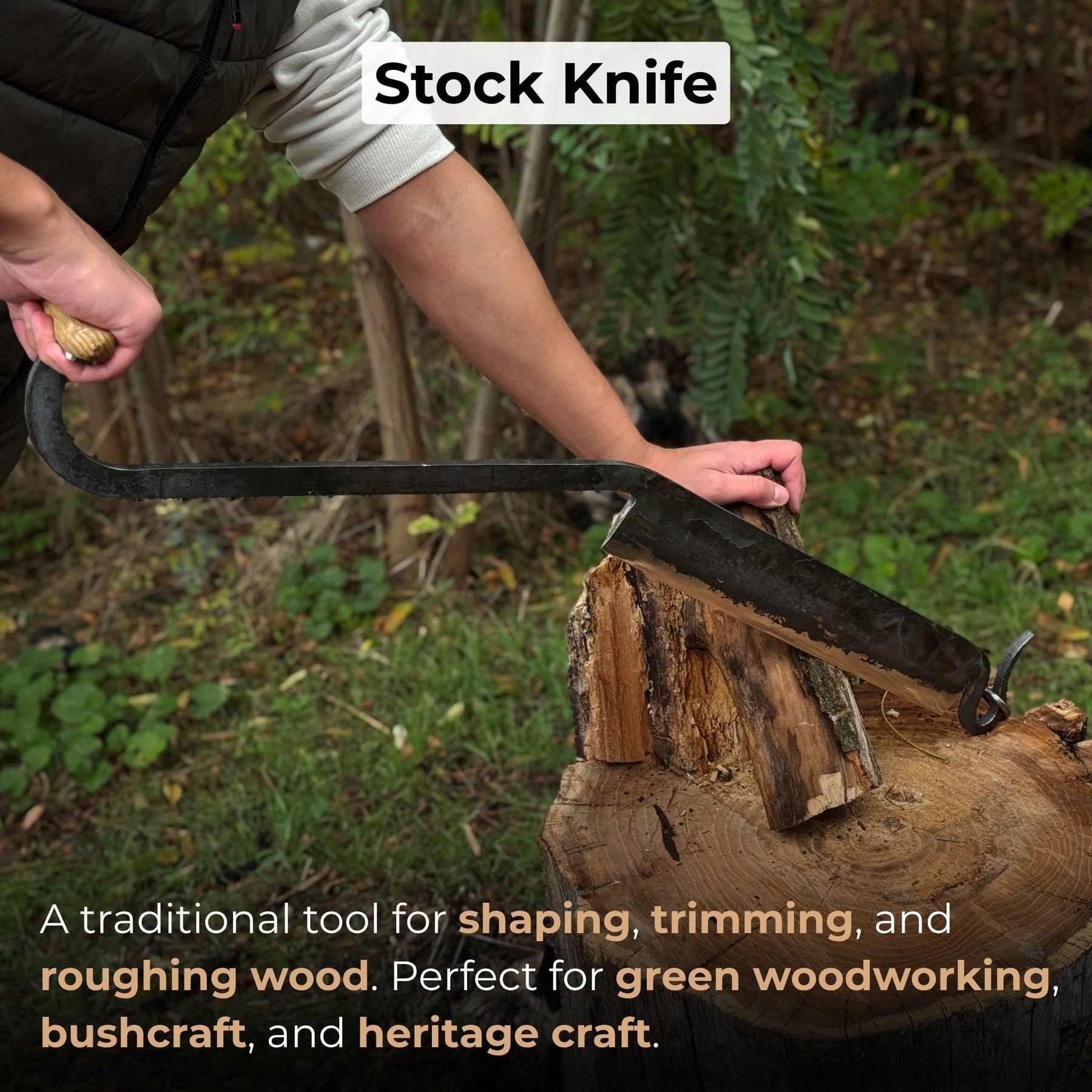 Large Stock Knife - Cloggers Knife detail view by Sharky Forged Steel Tools