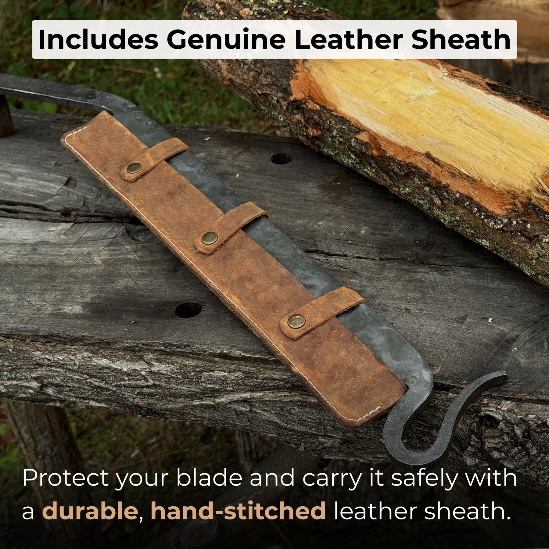 Large Stock Knife - Cloggers Knife detail view by Sharky Forged Steel Tools