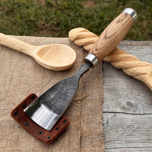 Large Straight Gouge (Rounded Chisel), 10 - 45 mm (0.4 - 1.8 inches) by Sharky Forged Steel Tools