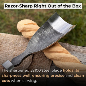 Large Straight Gouge (Rounded Chisel), 10 - 45 mm (0.4 - 1.8 inches) detail view by Sharky Forged Steel Tools