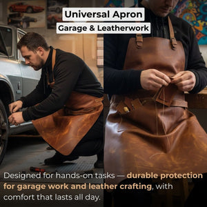 Leather Apron with Adjustable Straps and Pockets detail view by Sharky Forged Steel Tools