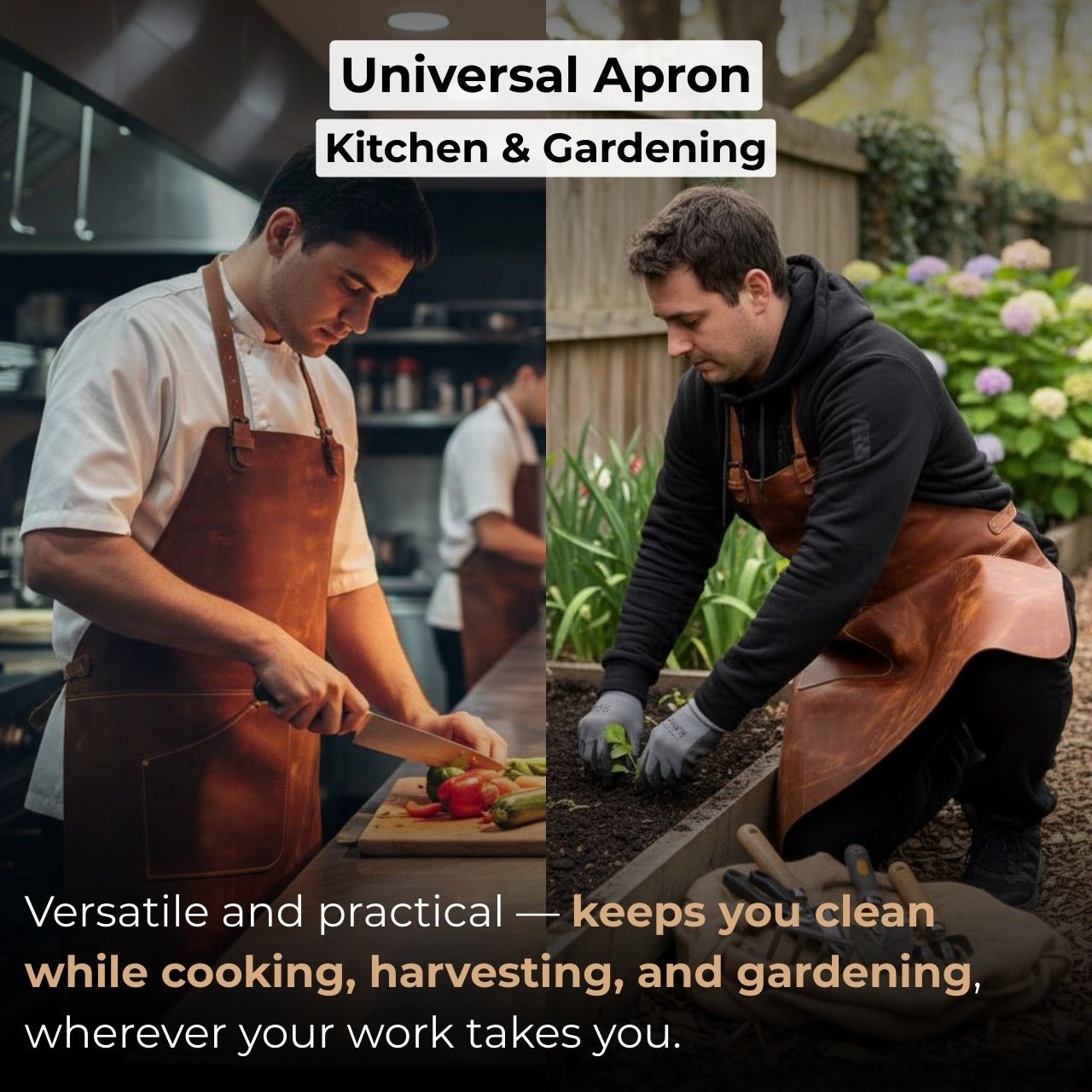 Leather Apron with Adjustable Straps and Pockets detail view by Sharky Forged Steel Tools