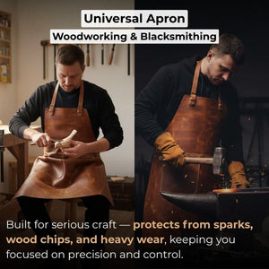 Leather Apron with Adjustable Straps and Pockets detail view by Sharky Forged Steel Tools