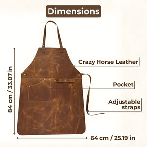 Leather Apron with Adjustable Straps and Pockets detail view by Sharky Forged Steel Tools