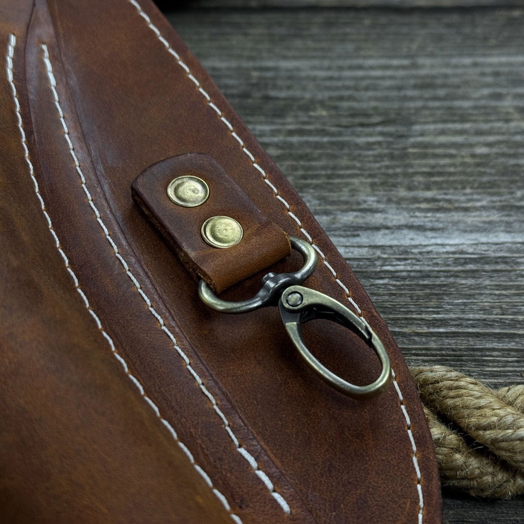 Leather Belt Tool Pouch detail view by Sharky Forged Steel Tools