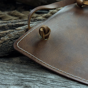 Leather Breast Plate with Belt detail view by Sharky Forged Steel Tools