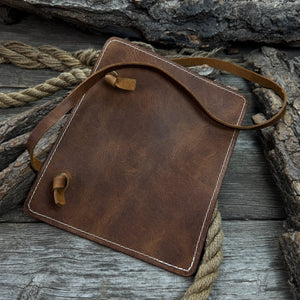 Leather Breast Plate with Belt detail view by Sharky Forged Steel Tools