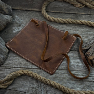 Leather Breast Plate with Belt detail view by Sharky Forged Steel Tools