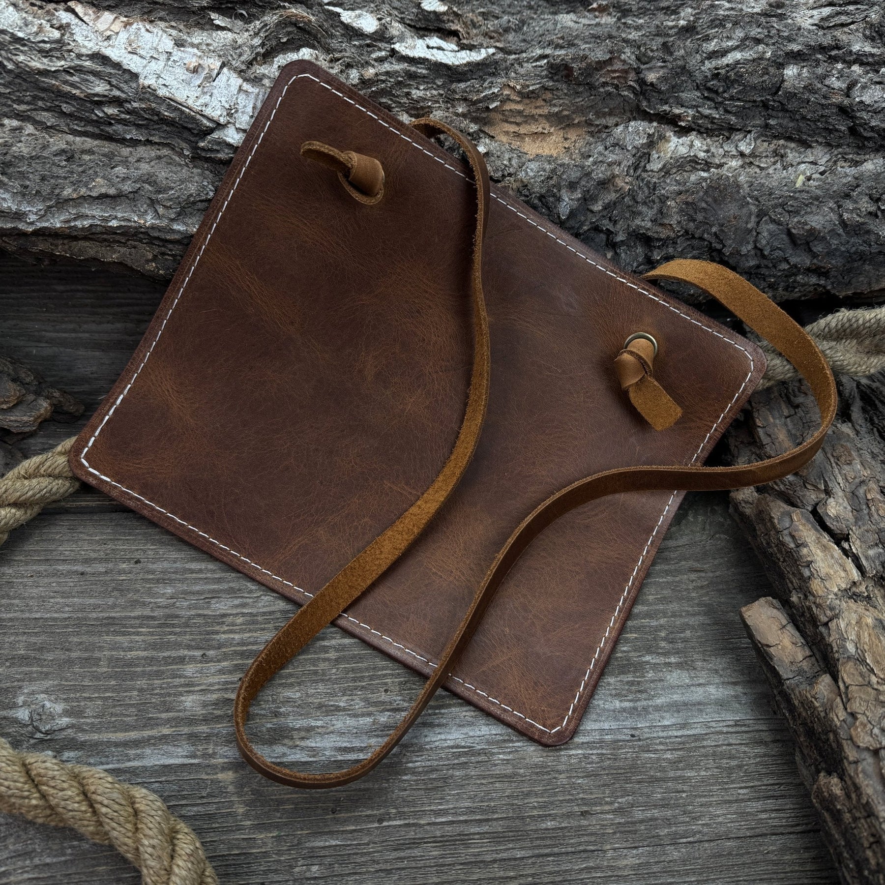 Leather Breast Plate with Belt detail view by Sharky Forged Steel Tools
