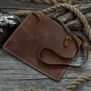 Leather Breast Plate with Belt detail view by Sharky Forged Steel Tools