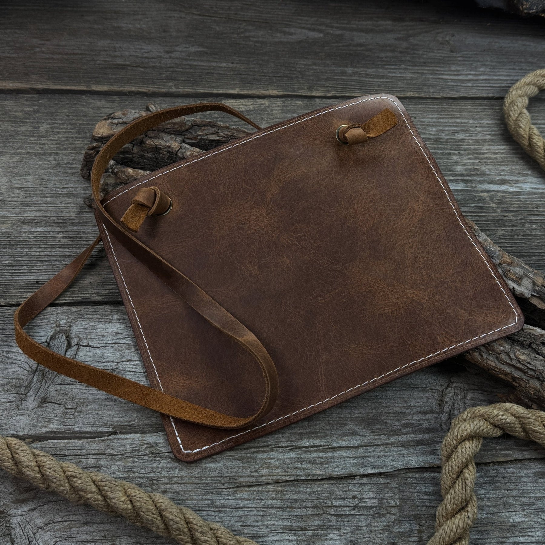 Leather Breast Plate with Belt detail view by Sharky Forged Steel Tools