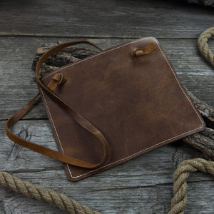Leather Breast Plate with Belt detail view by Sharky Forged Steel Tools