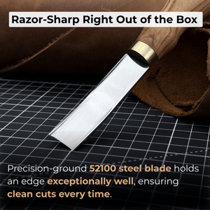 Leather Edge Skiver, 4-16 mm (0.16-0.63 inches) detail view by Sharky Forged Steel Tools