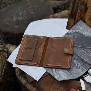 Leather Wallet DIY Kit detail view by Sharky Forged Steel Tools
