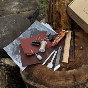 Leather Wallet DIY Kit detail view by Sharky Forged Steel Tools