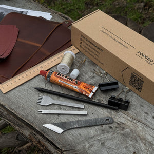 Leather Wallet DIY Kit detail view by Sharky Forged Steel Tools