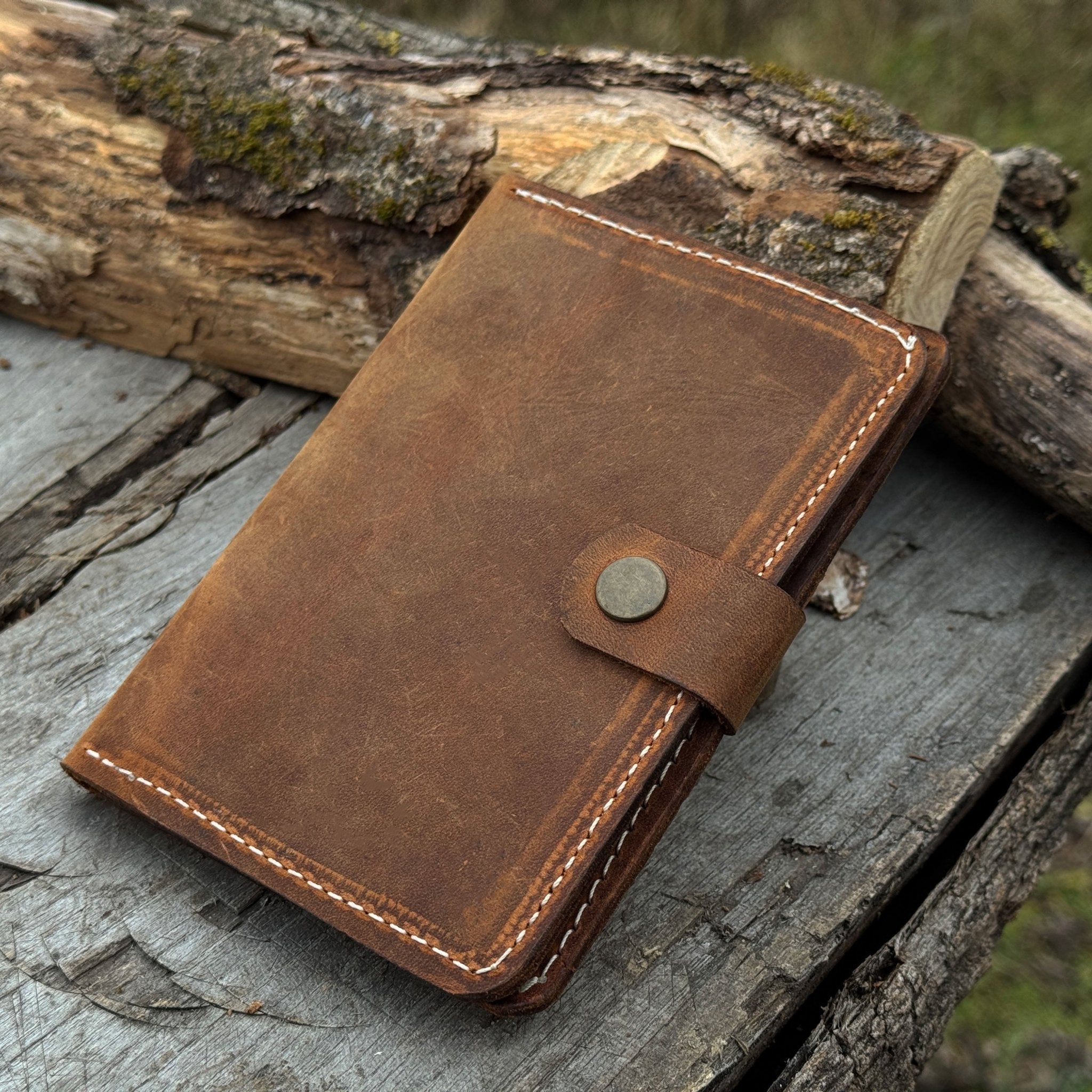 Leather Wallet DIY Kit detail view by Sharky Forged Steel Tools