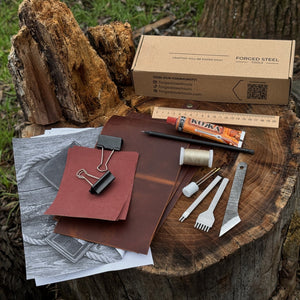 Leather Wallet DIY Kit detail view by Sharky Forged Steel Tools