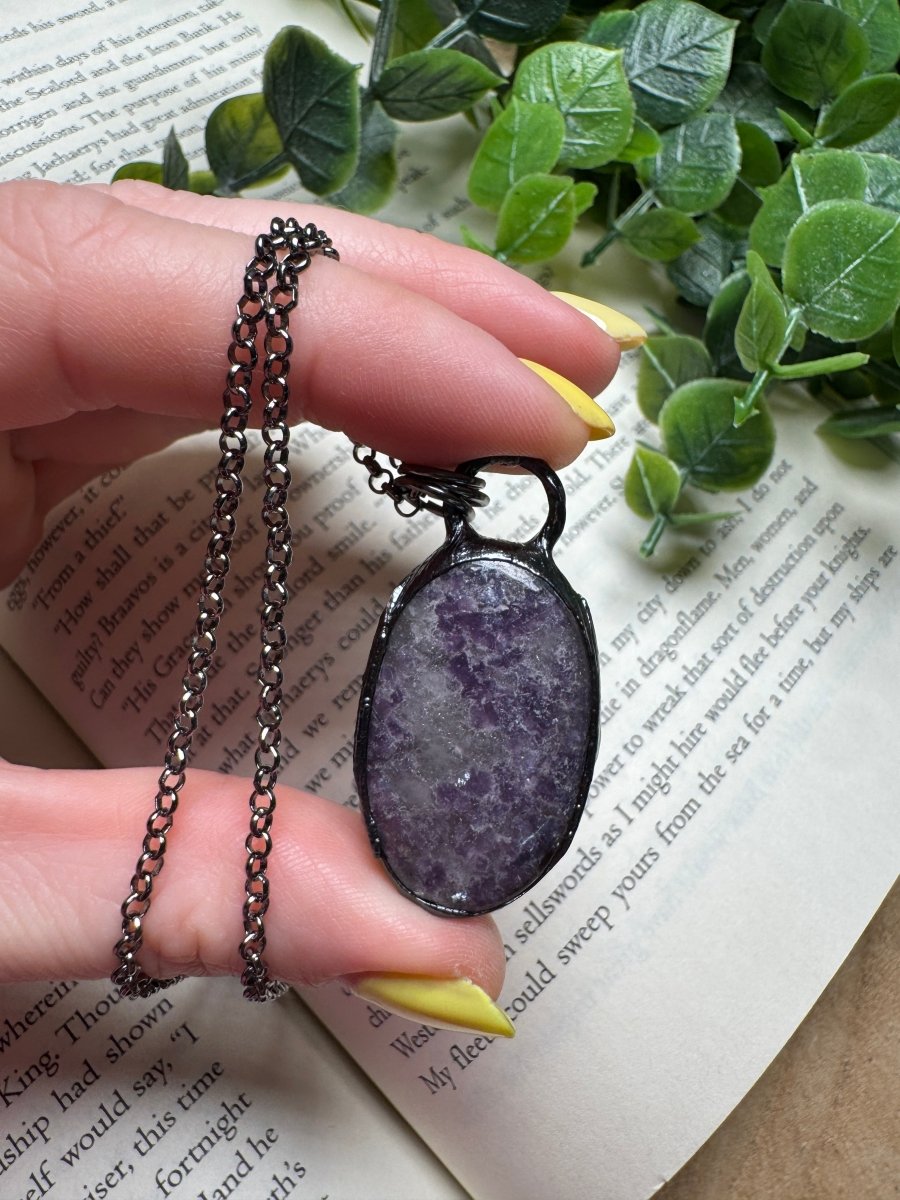 Lepidolite Necklace by Copper Ashes